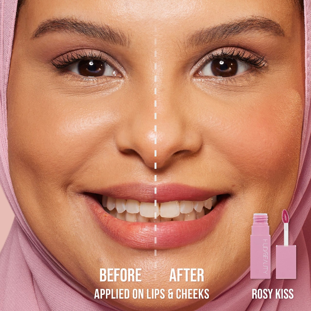 Huda Beauty Lip Blush Cream Lip & Cheek Stain | Rosy Kiss