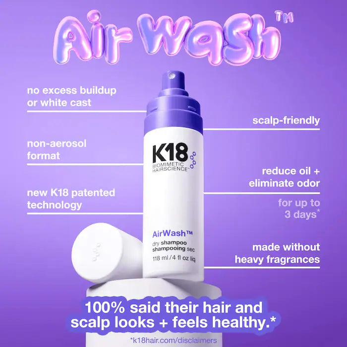 K18 Biomimetic Hairscience AirWash Dry Shampoo 118 ml / 4 oz.