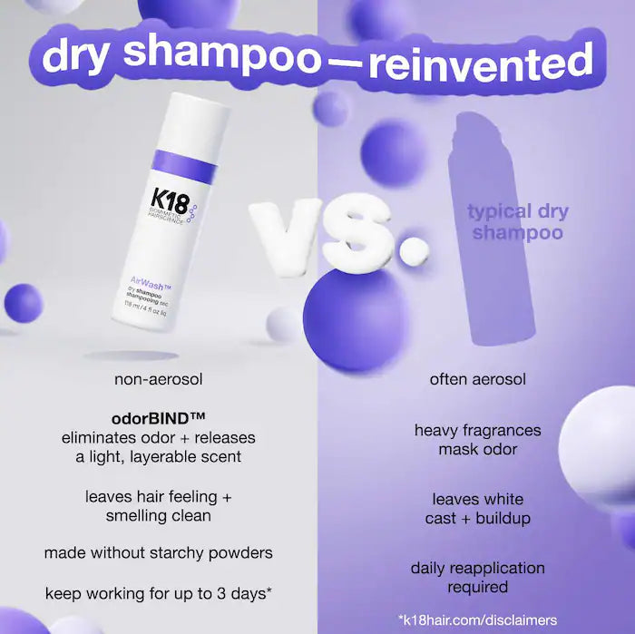 K18 Biomimetic Hairscience AirWash Dry Shampoo 118 ml / 4 oz.