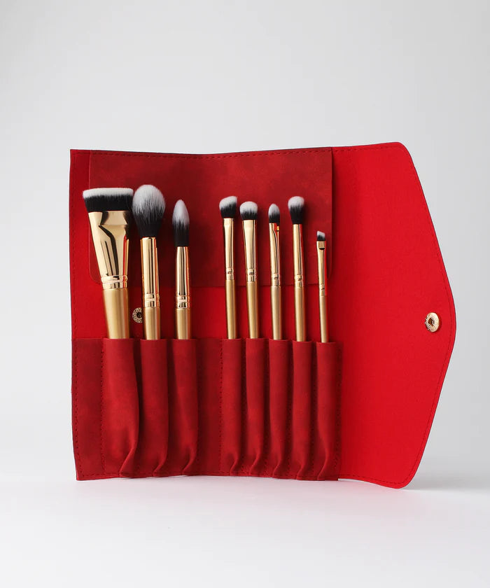 Luxie 8 Piece Glitter & Gold Brush Set