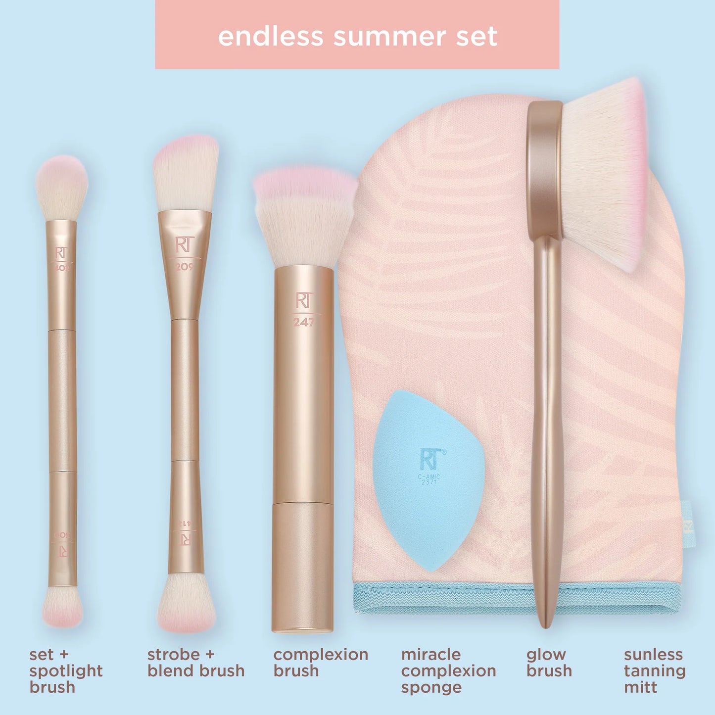 Real Techniques Endless Summer Makeup + Sunless Tanning Brush Set