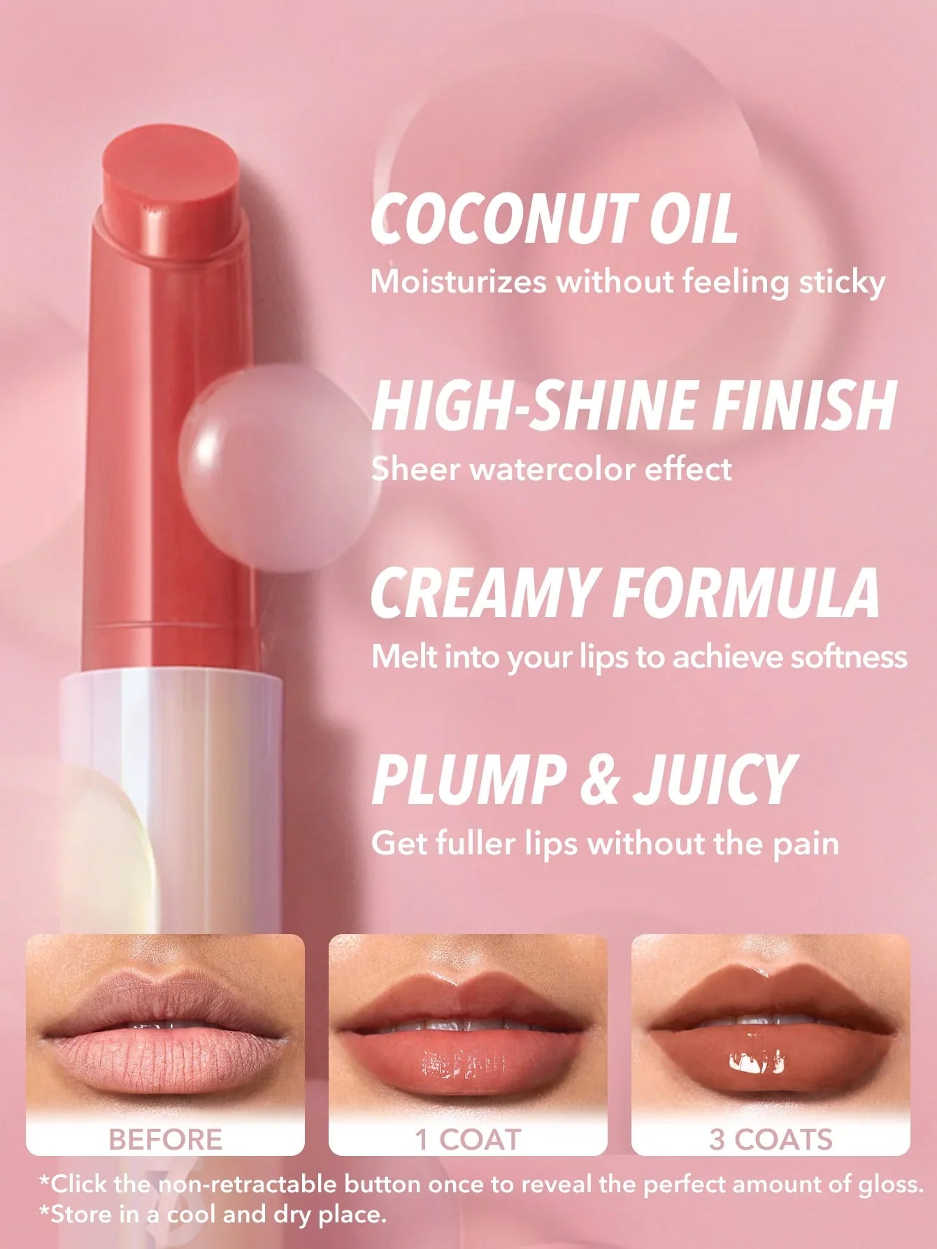 SheGlam Pout-Perfect Shine Lip Plumper | Pink Flamingo