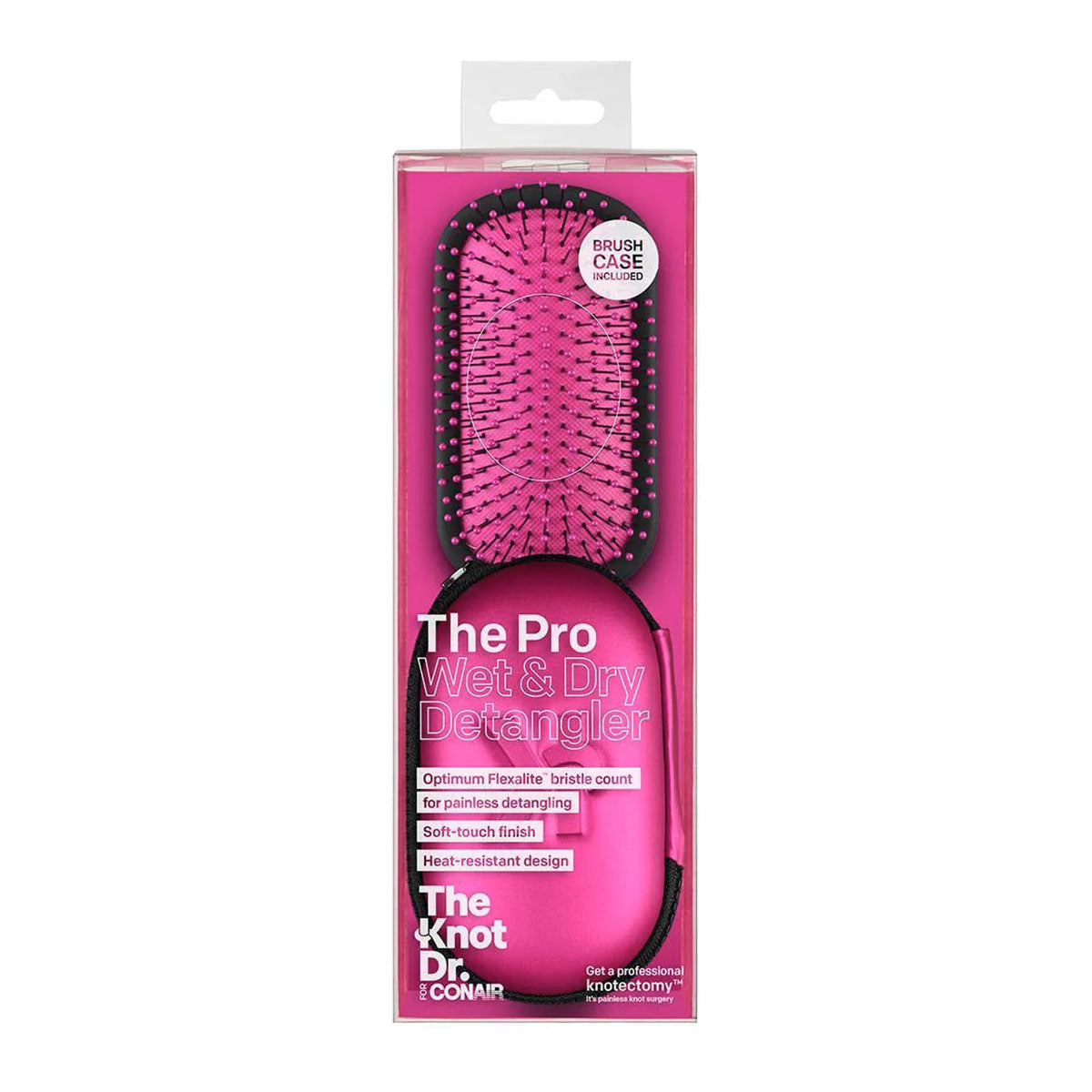 Conair The Knot Dr. The Pro Wet & Dry Detangler with Case | Pink