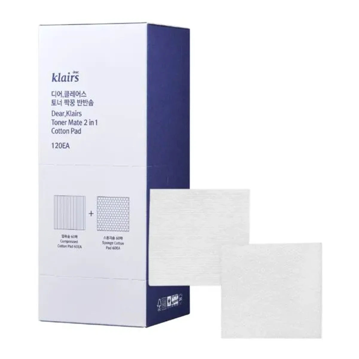 Dear, Klairs Toner Mte 2 in 1 Cotton Pads | 120 Pads