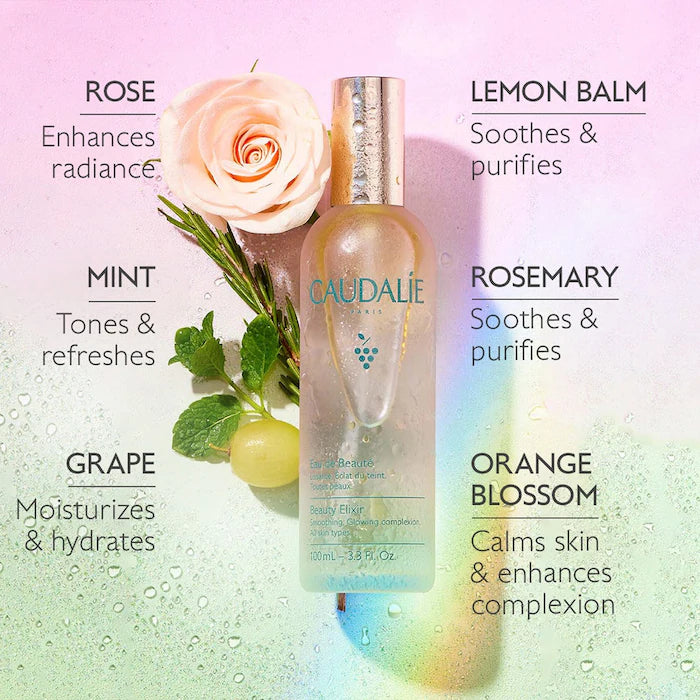 Caudalie Beauty Elixir Prep, Set, Glow Face Mist Mini 30 ml