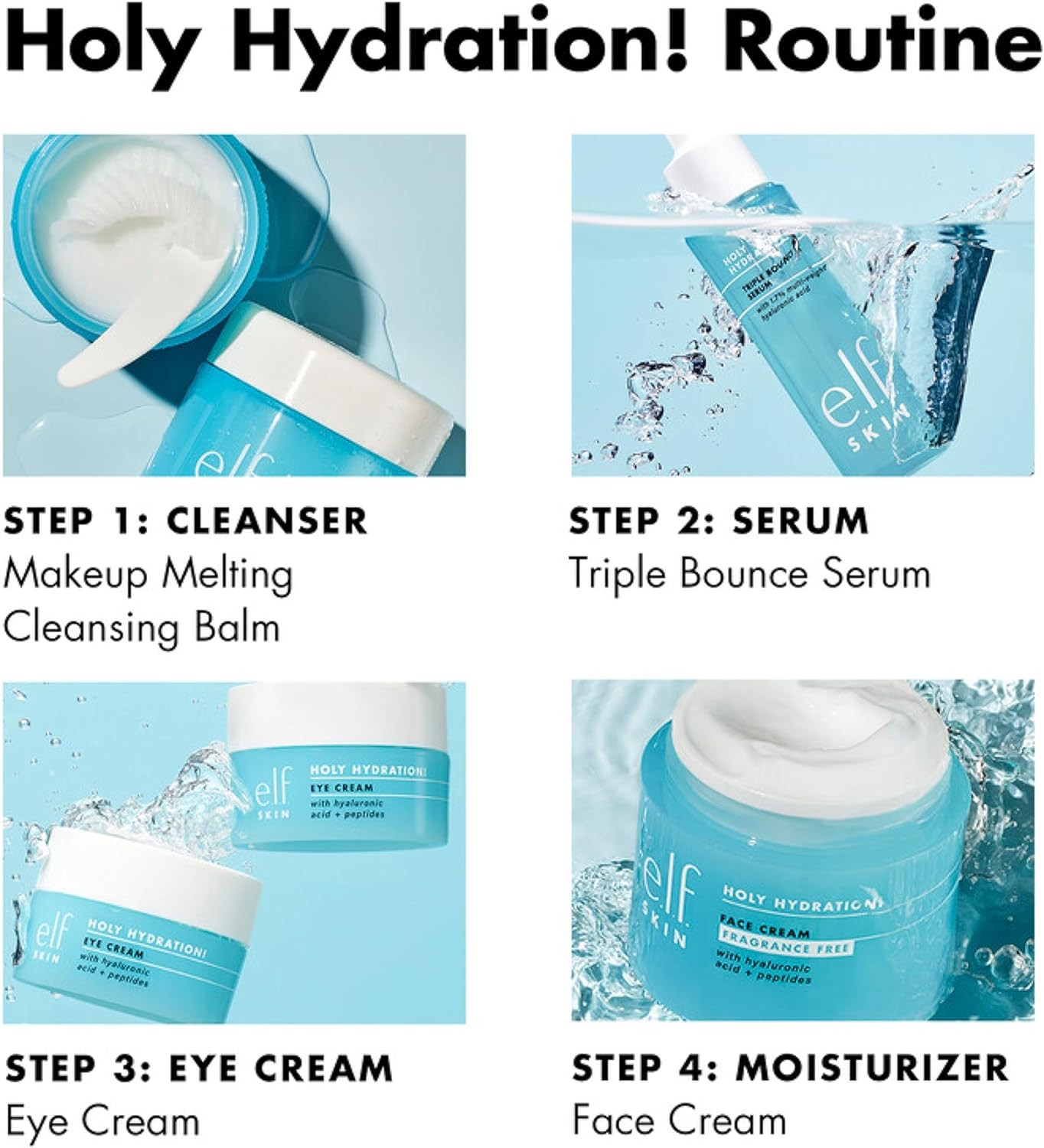 e.l.f. Holy Hydration! Face Cream with Hyaluronic Acid + Peptides 50 g