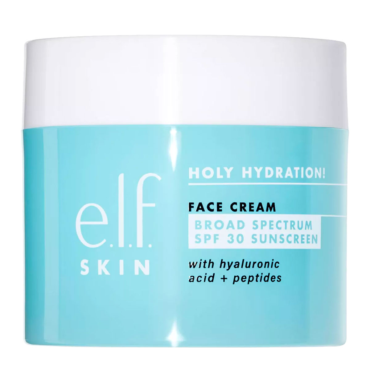 e.l.f. Holy Hydration! Face Cream Broad Spectrum SPF 30 Sunscreen with Hyaluronic Acid + Peptides 50 g