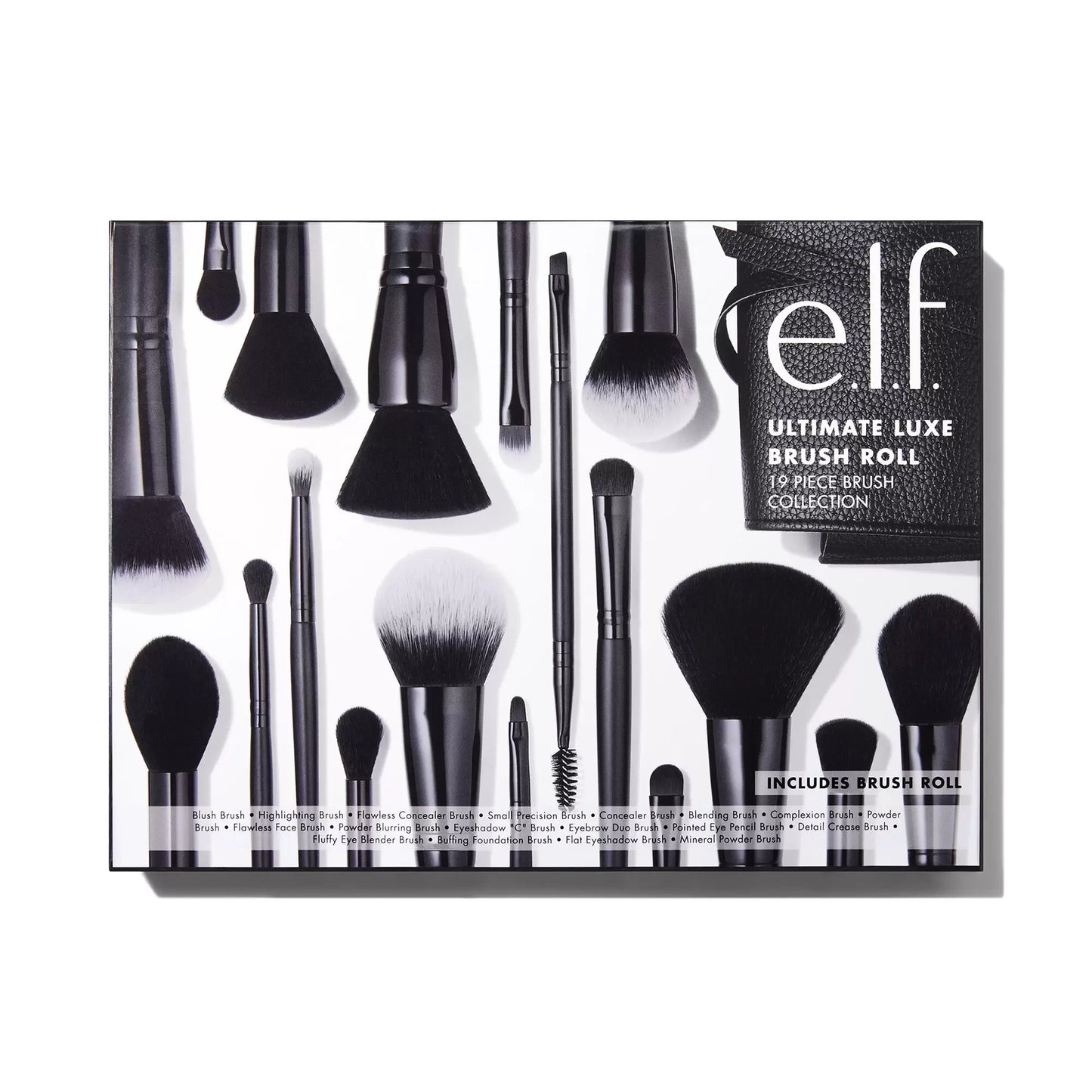 e.l.f. Ultimate Luxe Brush Roll 19 Piece Brush Collection