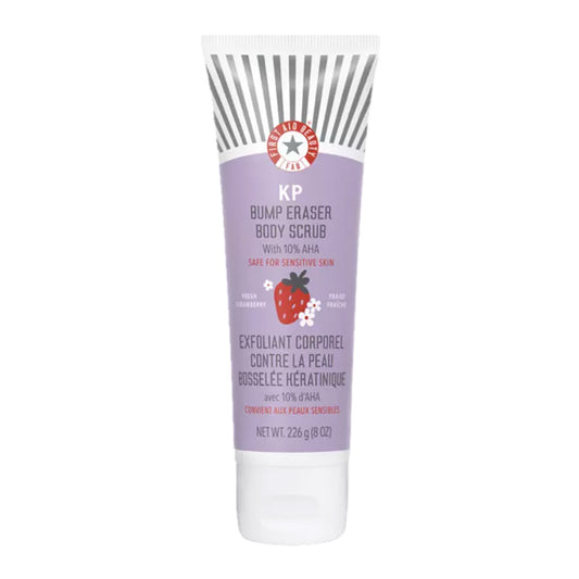 First Aid Beauty KP Bump Eraser Body Scrub with 10% AHA Fresh Strawberry 8 oz