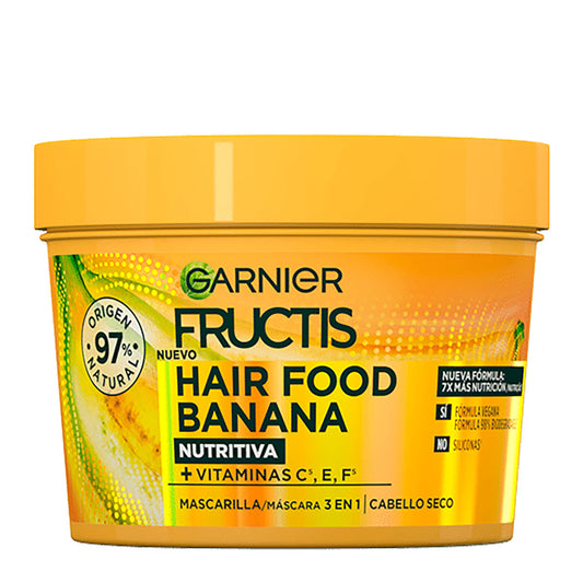 Garnier Fructis Hair Food Banana Mascarilla Intensiva 3 en 1 Nutritiva 390 ml