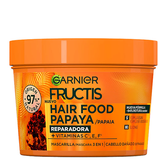 Garnier Fructis Hair Food Papaya Mascarilla Intensiva 3 en 1 Reparadora 390 ml