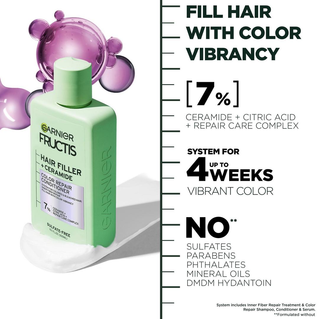 Garnier Fructis Hair Filler + Ceramides Color Repair Conditioner 300 ml / 10.3 oz