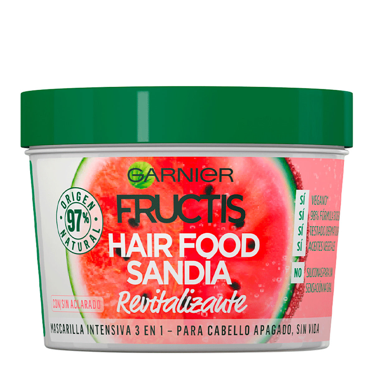 Garnier Fructis Hair Food Sandia Mascarilla Intensiva 3 en 1 Revitalizante 390 ml