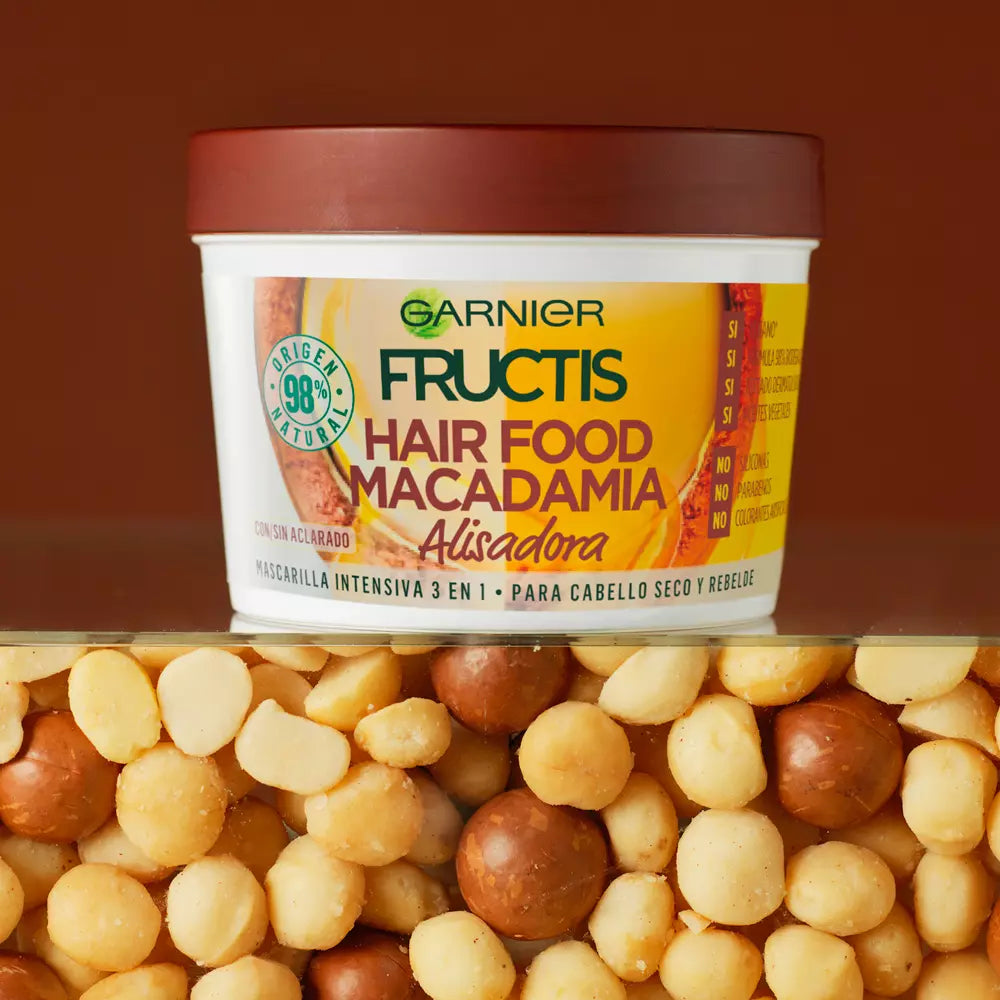 Garnier Fructis Hair Food Macadamia Mascarilla Intensiva 3 en 1 Alisadora 390 ml