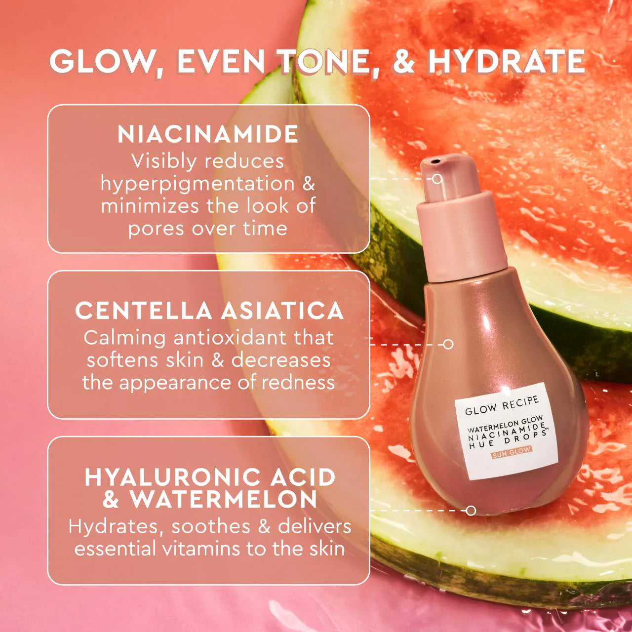 Glow Recipe Watermelon Glow Niacinamide Hue Drops Sun Glow Serum 40 ml