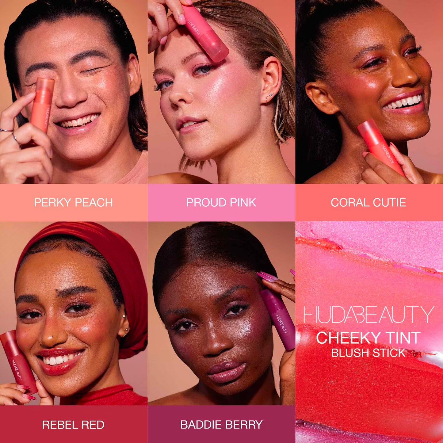 Huda Beauty Cheeky Tint Cream Blush Stick | Coral Cutie