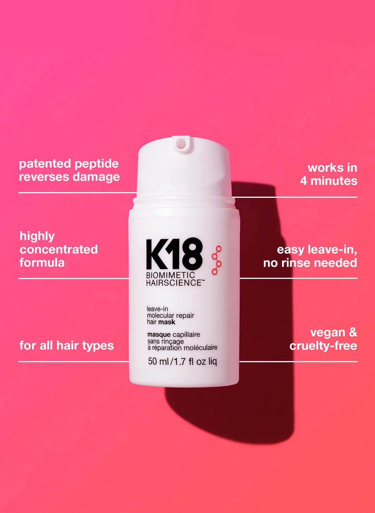 K18 Biomimetic Hairscience Leave-in Molecular Repair Hair Mask 15 ml