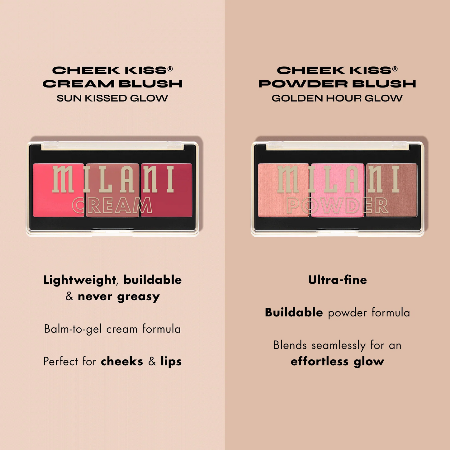 Milani Cheek Kiss Cream Blush Palette | 110 Sun Kissed Glow