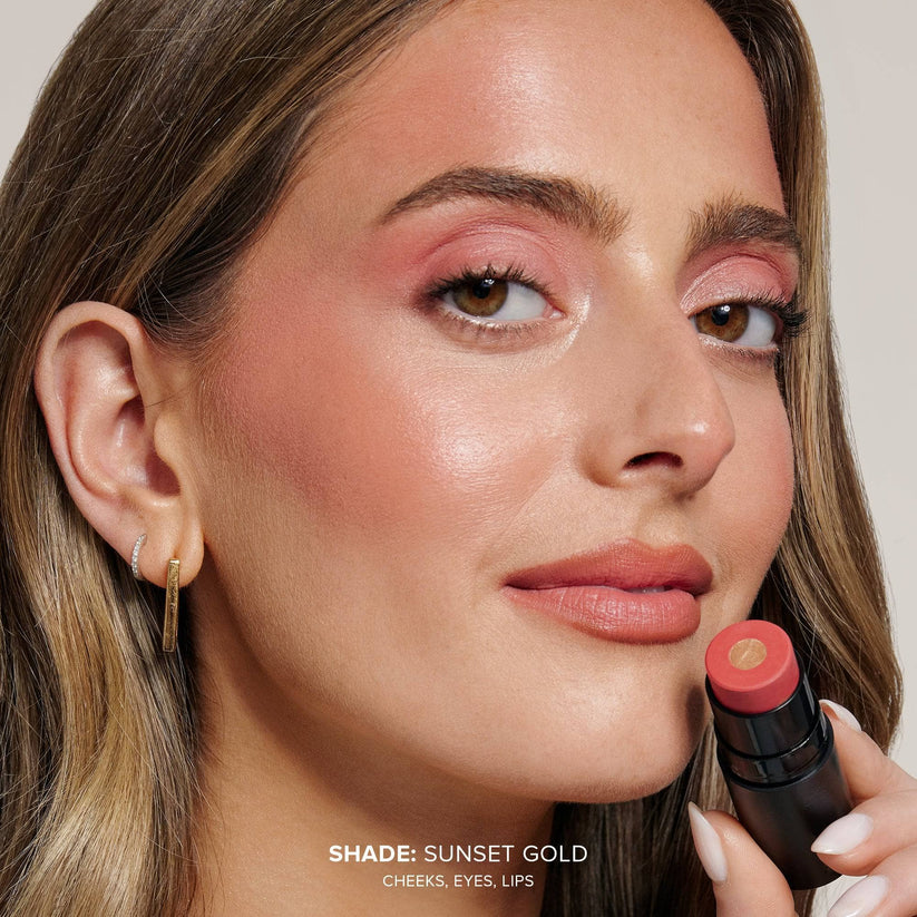 Nudestix Nudies Matte + Glow Core All Over Face Blush Color | Sunset Gold