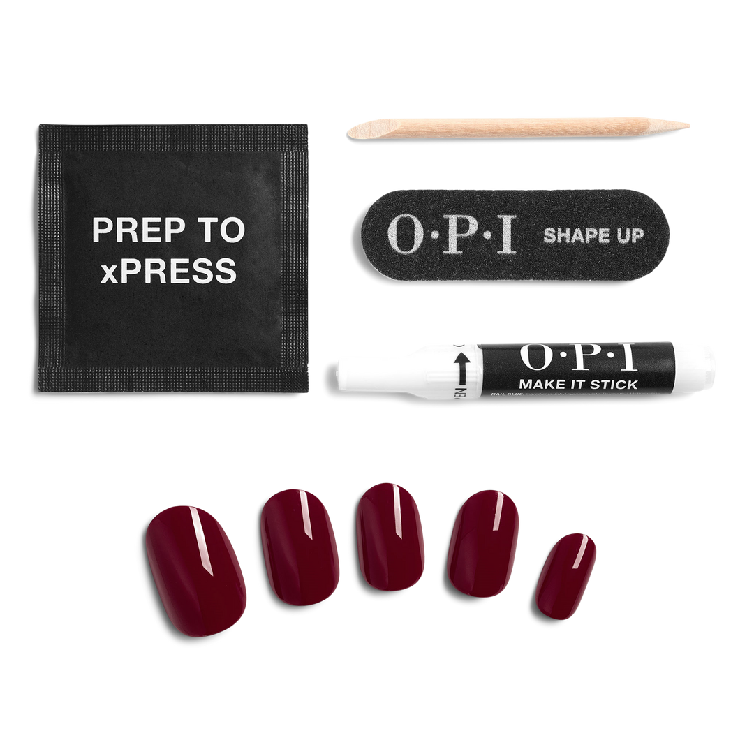 OPI xPRESS/On Short Solid Color Press On Nails | Malaga Wine