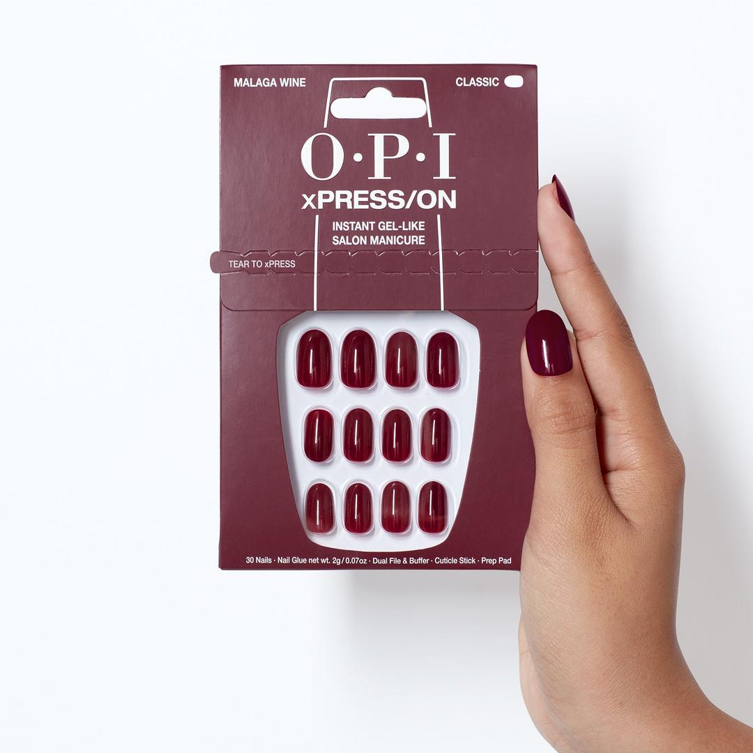 OPI xPRESS/On Short Solid Color Press On Nails | Malaga Wine