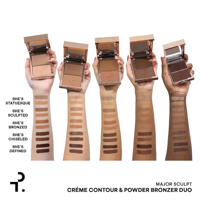 Patrick TA Major Sculpt Crème Contour & Powder Bronzer Duo | She's Statuesque (Light)