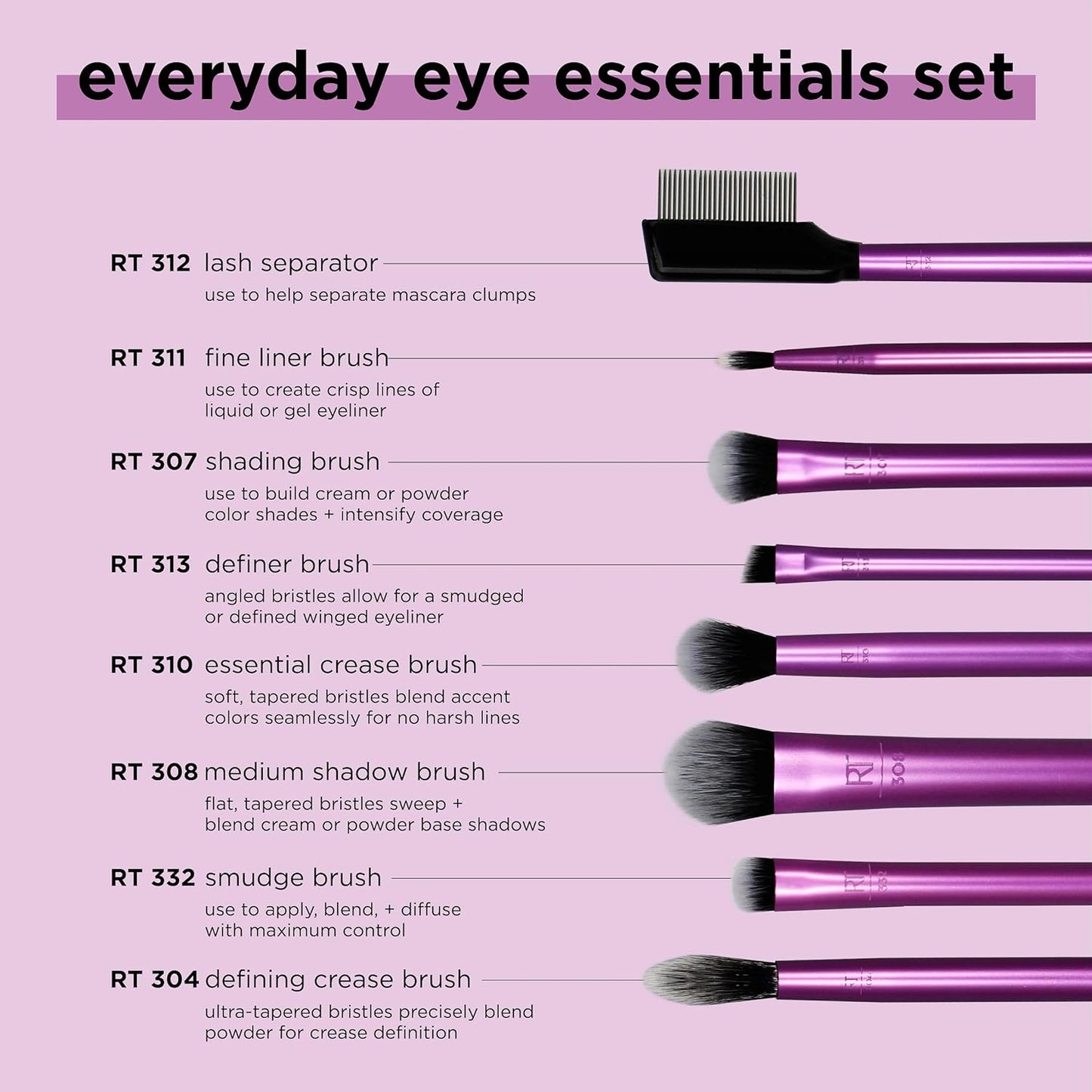 Real Techniques Everyday Eye Essentials 8 Pieces Brush Set