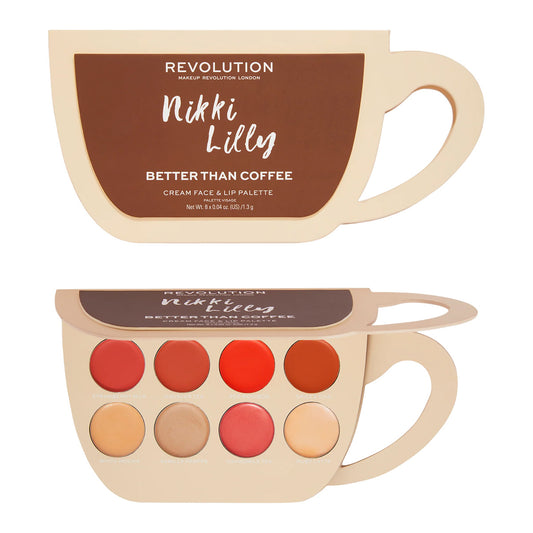 Revolution Nikki Lilly Better Than Coffee Cream Face & Lip Palette