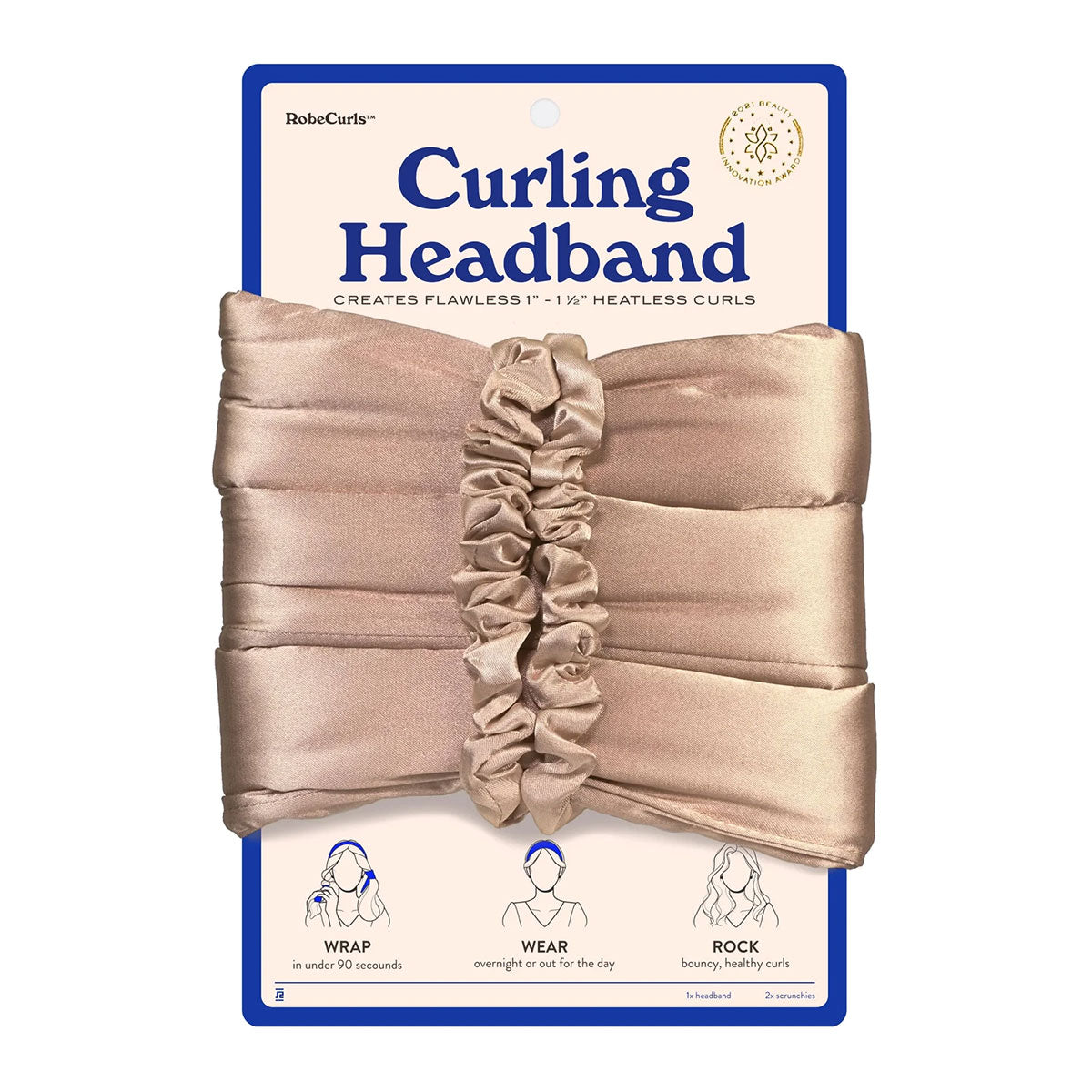 RobeCurls The Original Heatless Curling Headband | Cream