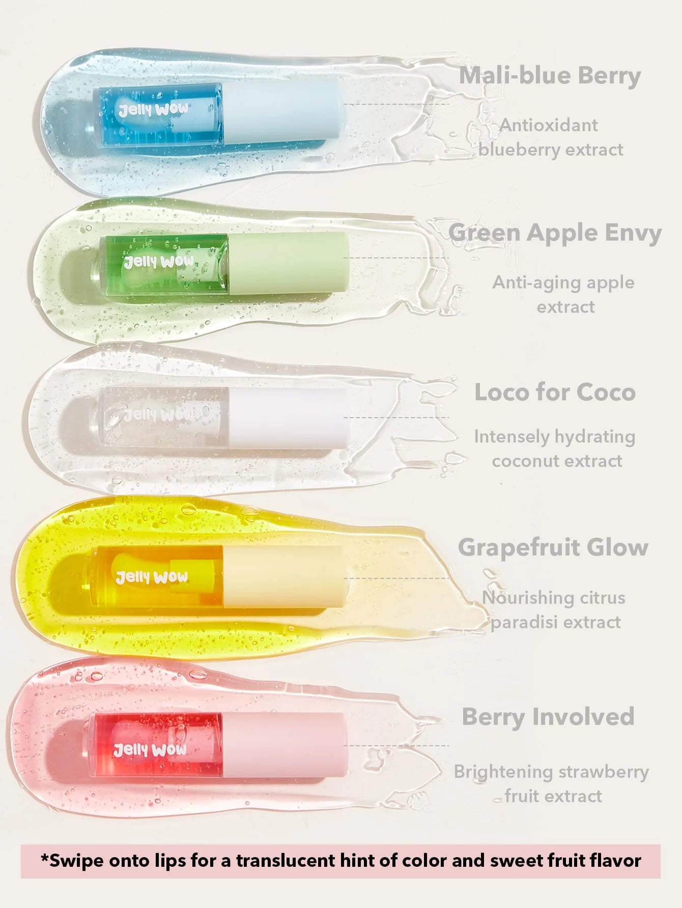 SheGlam Jelly Wow Hydrating Lip Oil | Green Apple Envy