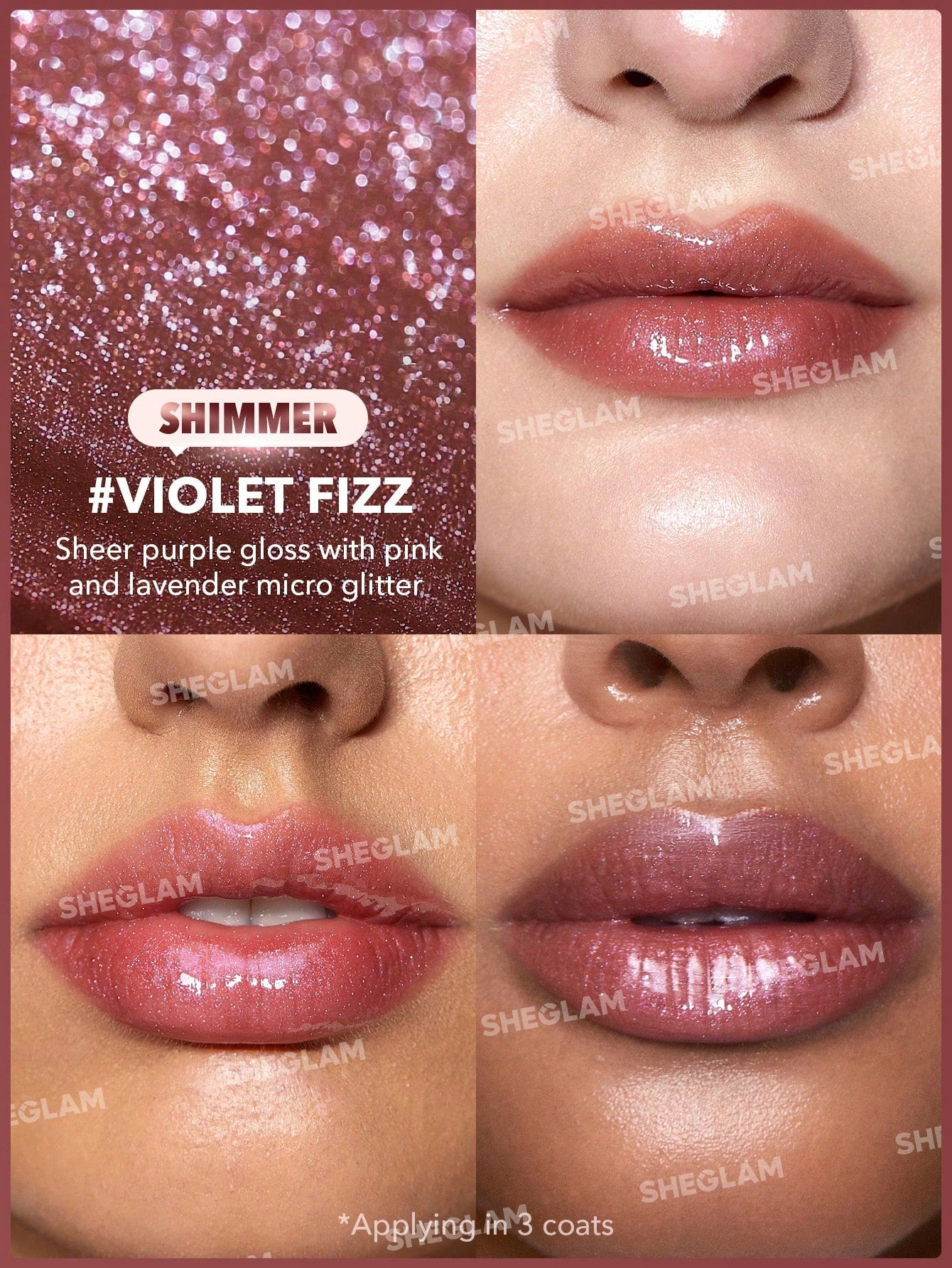 SheGlam Pout-Perfect Shimmer Lip Plumper | Violet Fizz