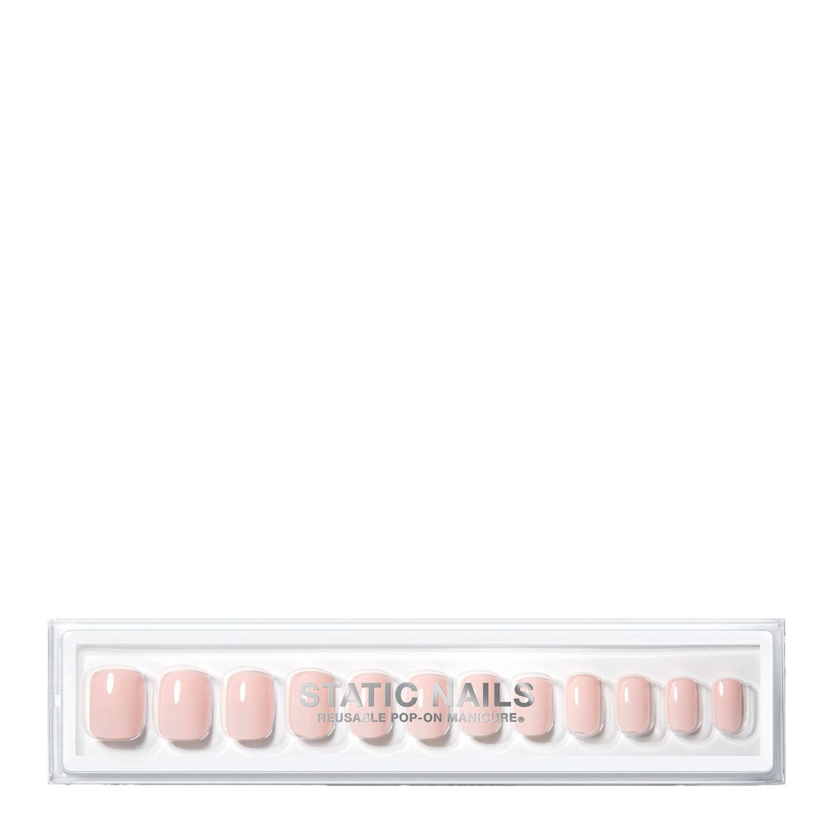 Static Nails Reusable Pop-On Manicure | Milky Pink Square