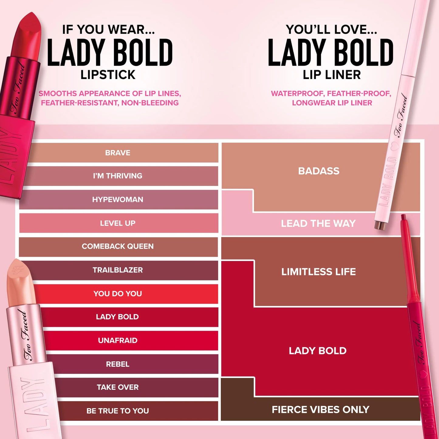 Too Faced Lady Bold Em-Power Pigment Lipstick | Brave <3