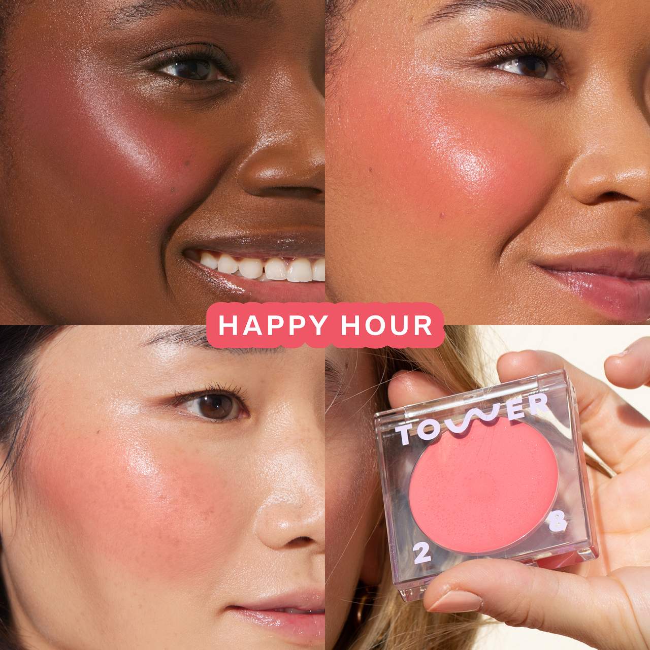 Tower 28 BeachPlease Lip + Cheek Cream Blush | Happy Hour