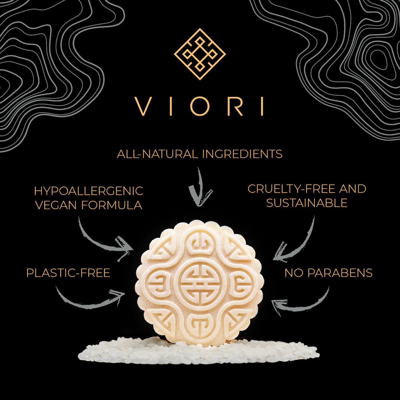 Viori Hair Shampoo & Conditioner Bar with Bamboo Holder Set | Hidden Waterfall