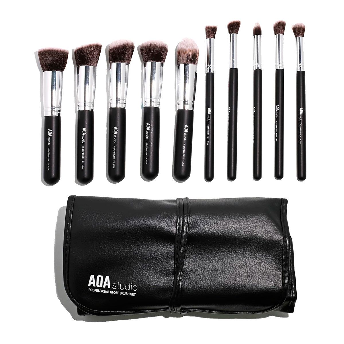 AOA Set de Brochas Kabuki Profesional de 10 Piezas