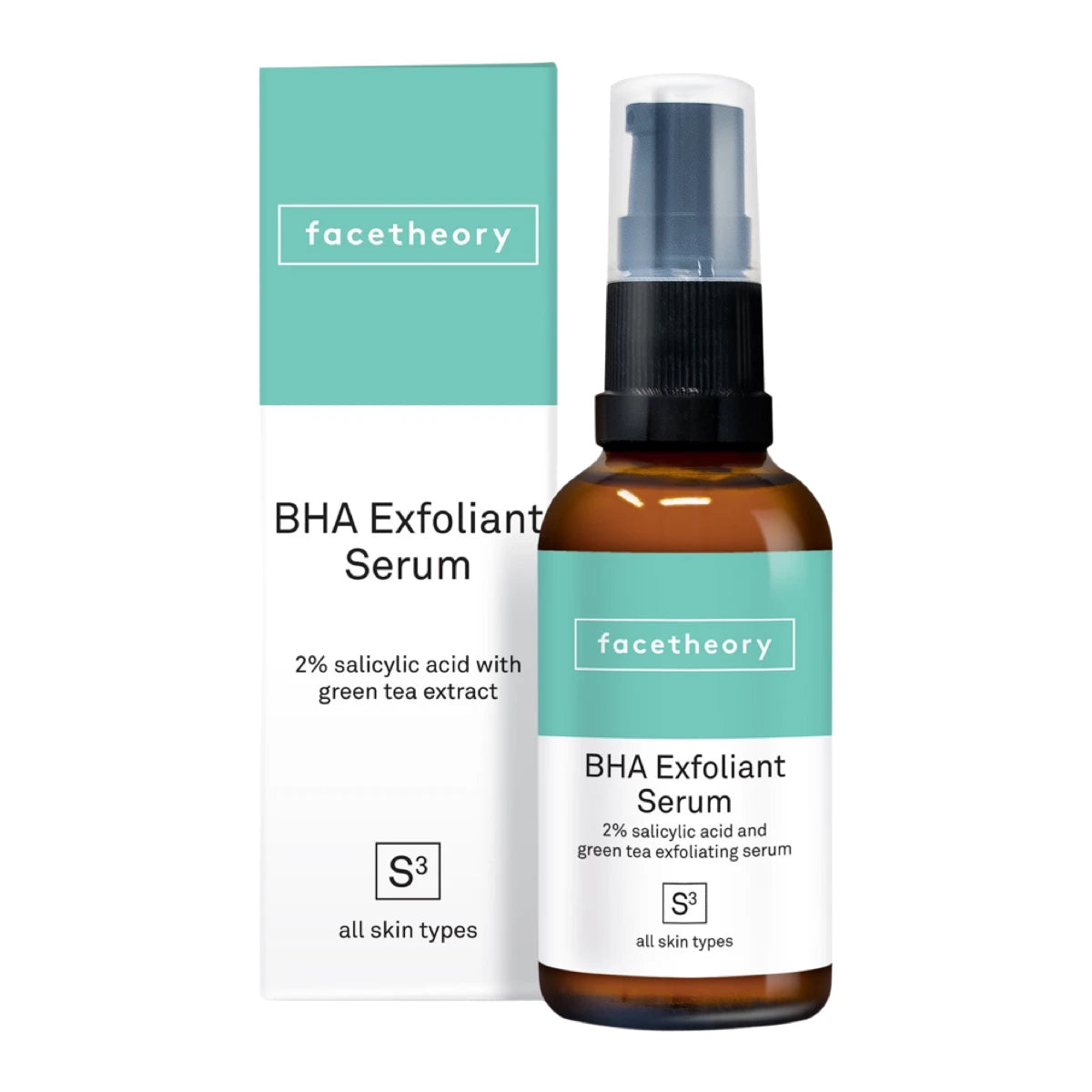 Facetheory BHA Exfoliating Serum S3 con 2% Ácido Salicílico y Extracto de Té Verde 30 ml