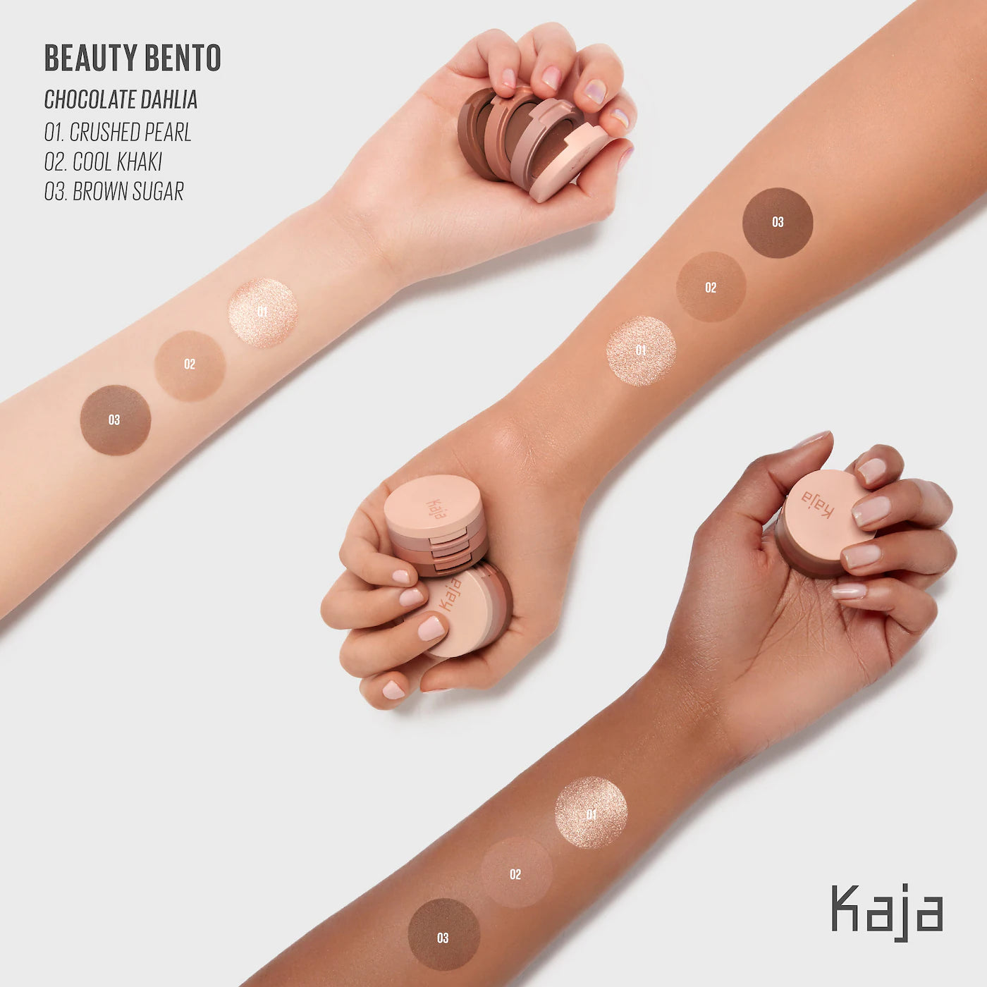 Kaja Beauty Bento Bouncy Matte & Shimmer Eyeshadow Trio | Chocolate Dahlia
