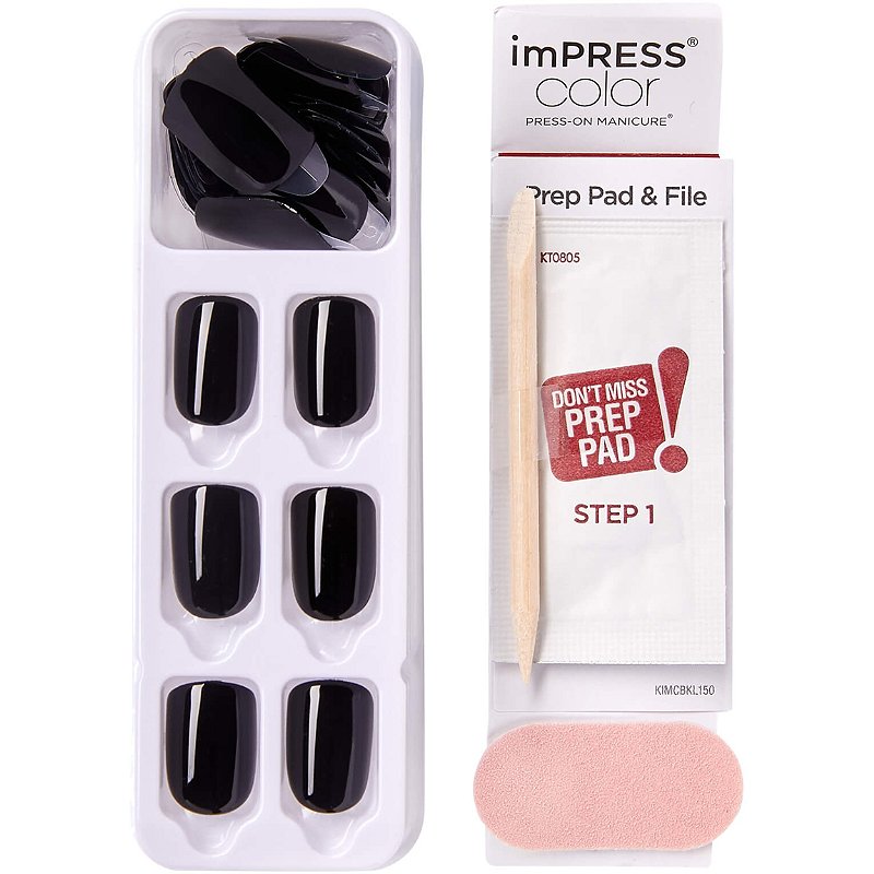 Kiss imPRESS Color Press-On Manicure | All Black