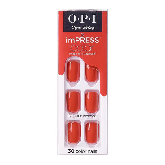 Kiss imPRESS Color x OPI Press-On Manicure | Cajun Shrimp