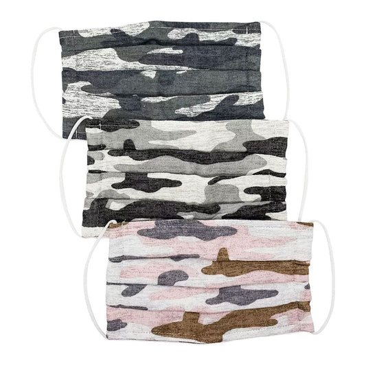Kitsch Camo 100% Cotton Face Mask 3 Pack