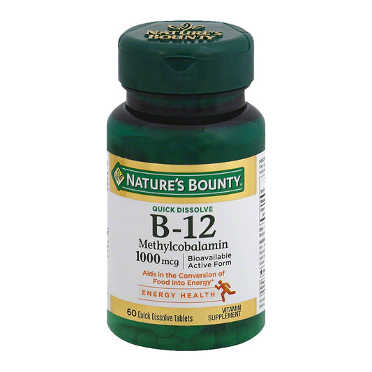 Nature's Bounty Methylcobalamin Vitamin B-12 1000 mcg 60 Tabletas